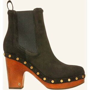 $500 VERONICA BEARD DECKER CLOG STUDDED SUEDE BOOTIES BLACK 7.5 (MF10)